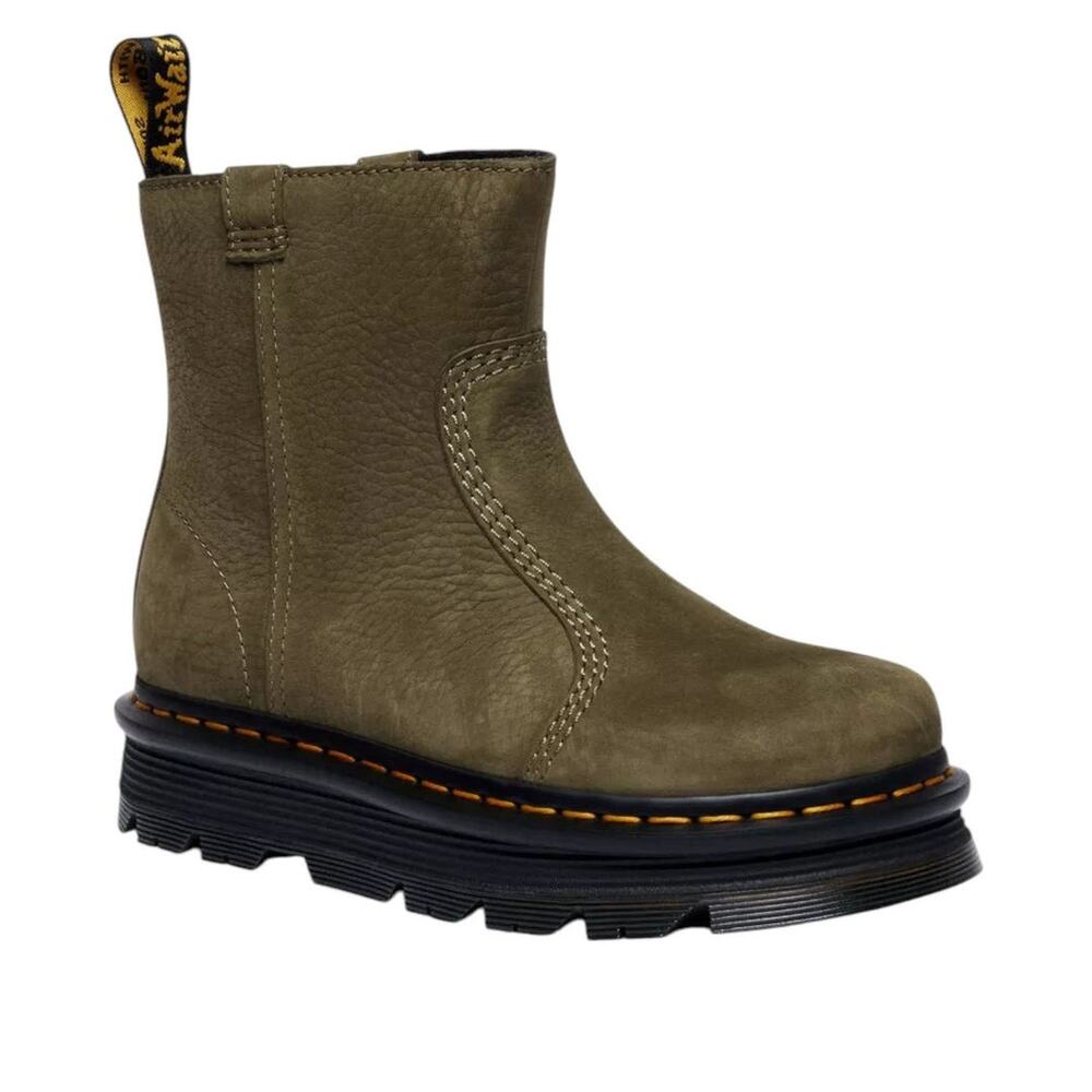 DR MARTENS WOMEN'S 8 DARK OLIVE MILLED NUBUCK WATERPROOF 42022300 - Picture 5 of 6